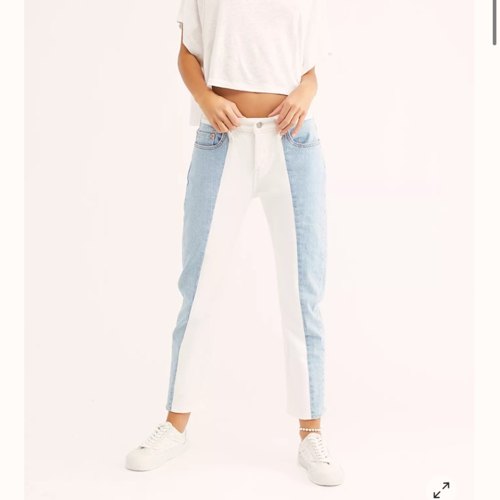 Levi’s 501 Cropped Taper Two-Toned Jeans